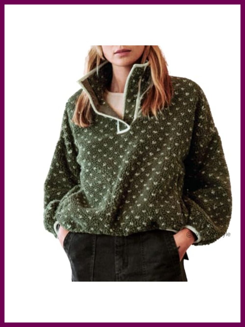 Fleece Pullover Winter Fuzzy High Neck Sherpa Sweatshirt